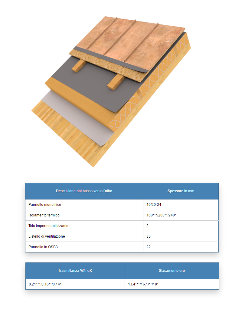 Solai di copertura inclinati monolitici casa in legno