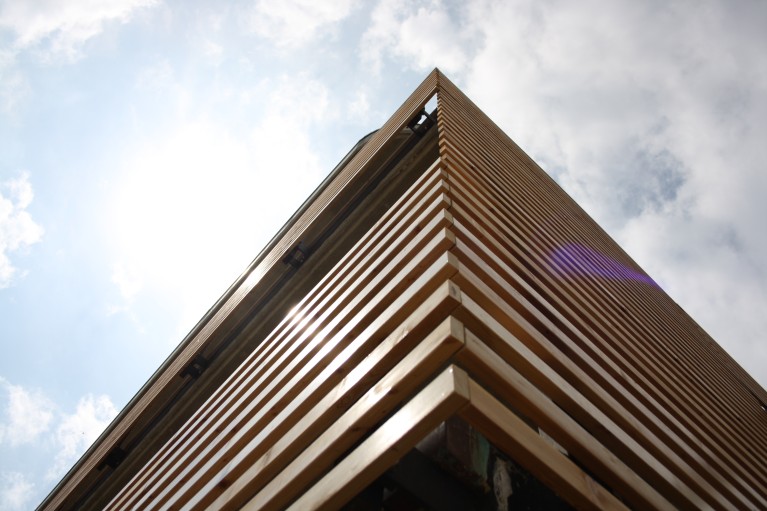 Facciata ventilata in legno Pescara